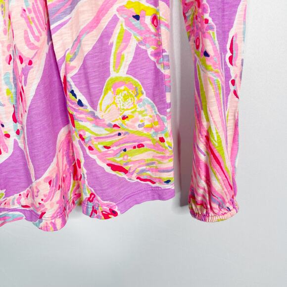 Lilly Pulitzer XSmall Pink Purple Enna Off The Shoulder Top Amethyst Sunseekers - Picture 4 of 11